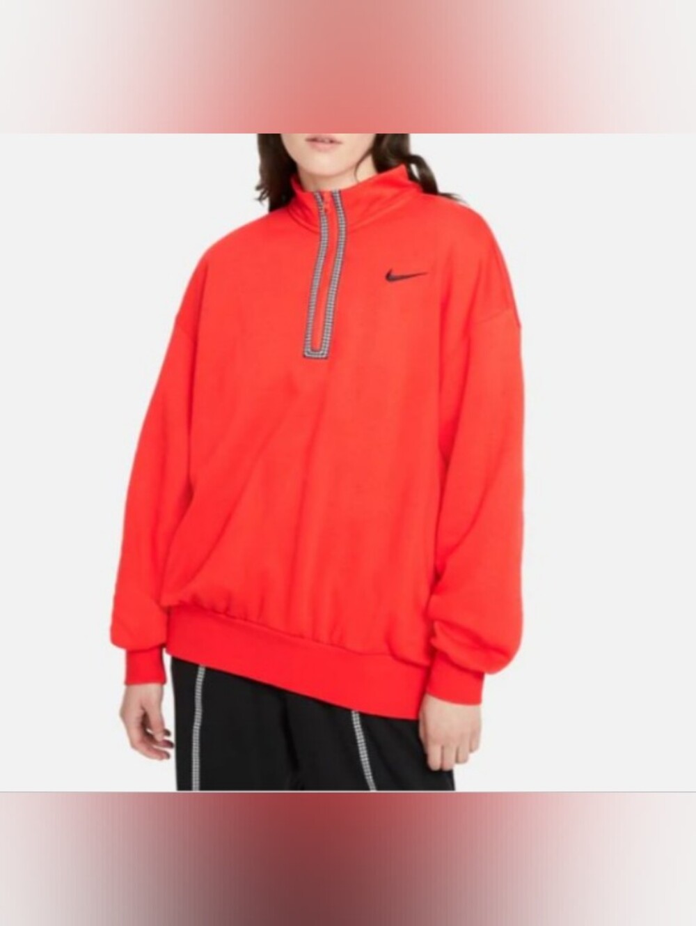 NWT Nike Sportswear Icon Clash Pullover Women's Size Small Oversized Chile Red